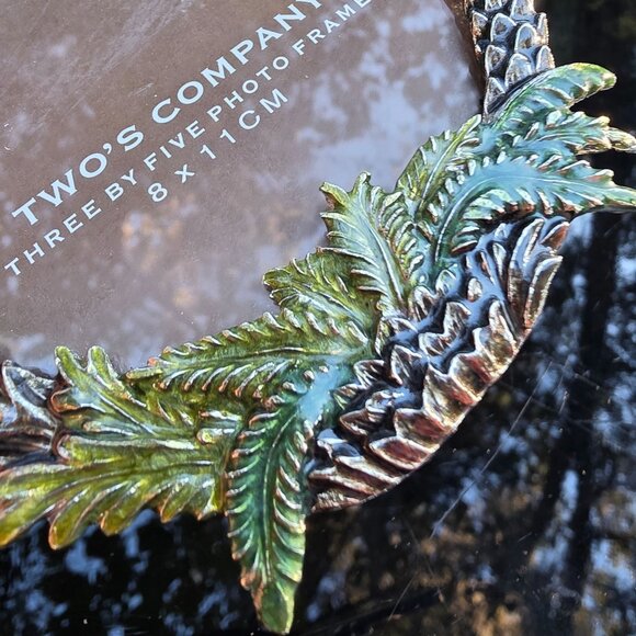 Vintage Photo Frame Twos Company 5x3 Decorative Palm Tree & Amber Jewel Tropical - Picture 6 of 6